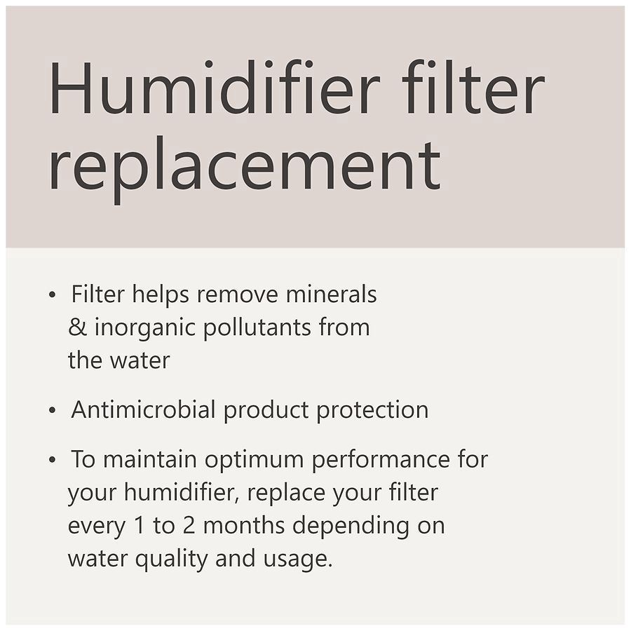 slide 2 of 5, Walgreens Cool Mist Humidifier Filter Replacement, 1 ct