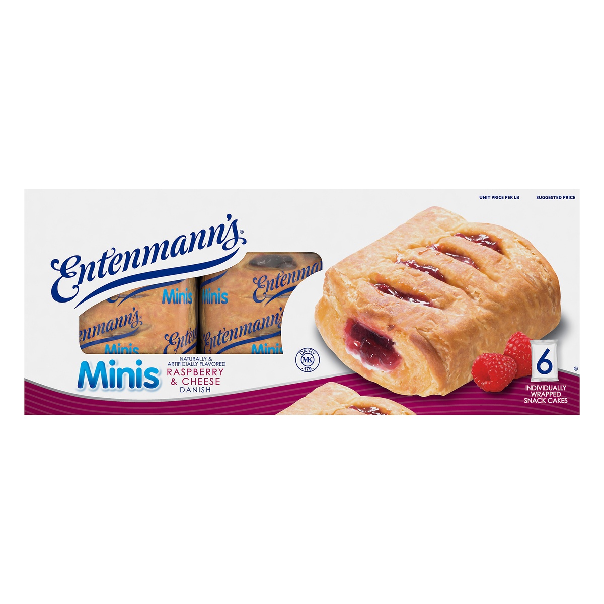 slide 1 of 1, Entenmann's Mini Raspberry And Cheese Danish, 11.25 oz