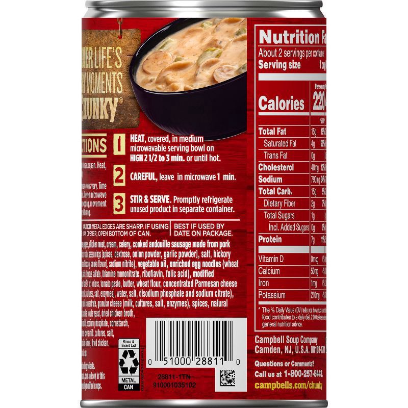 slide 6 of 6, Campbell's Creamy Cajun Style Chicken Alfredo Soup, 18.800 oz