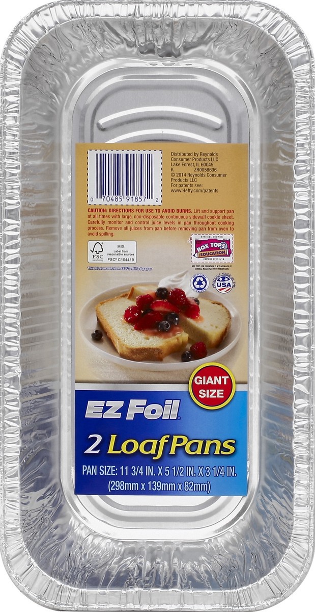 slide 2 of 4, EZ Foil Loaf Pans 2 ea, 2 ct