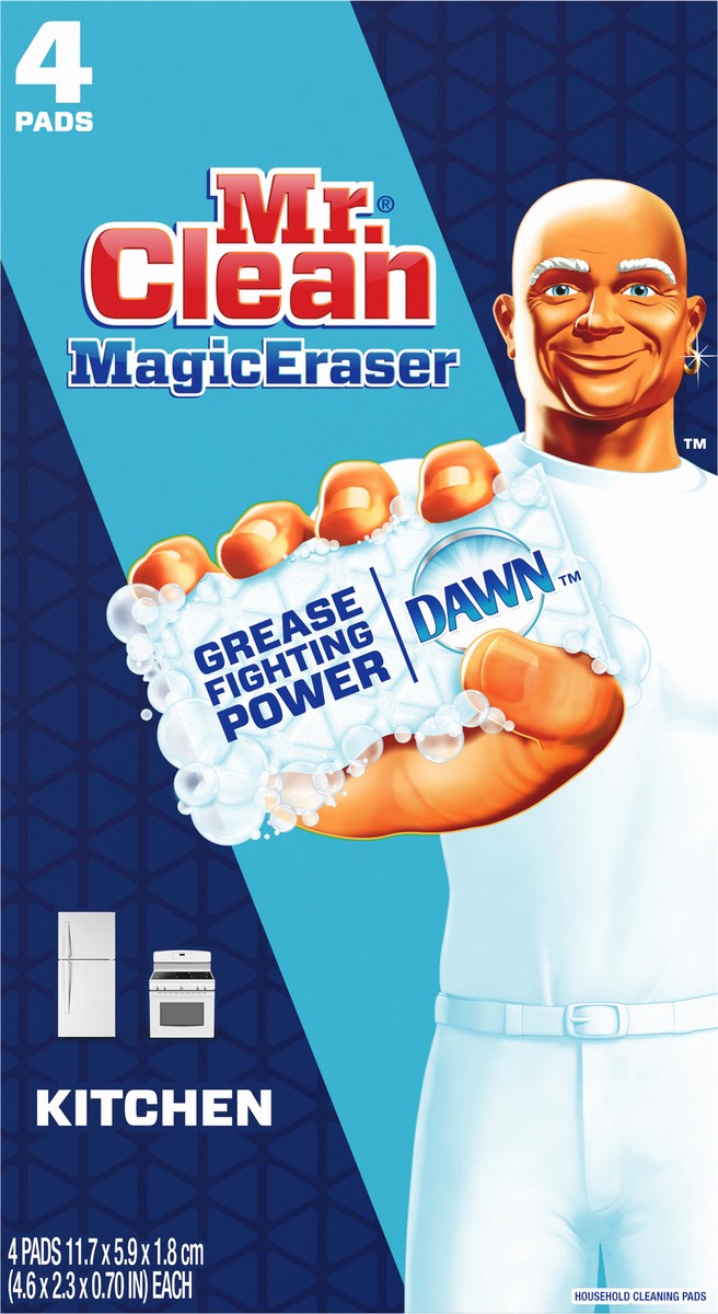 slide 2 of 10, Mr. Clean Magic Eraser Kitchen with Dawn, Cleaning Pads with Durafoam, 4 count, 4 ct