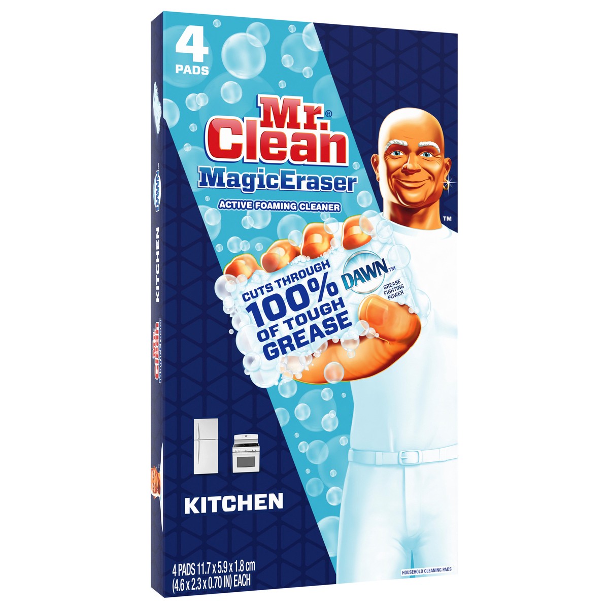 slide 4 of 10, Mr. Clean Magic Eraser Kitchen with Dawn, Cleaning Pads with Durafoam, 4 count, 4 ct