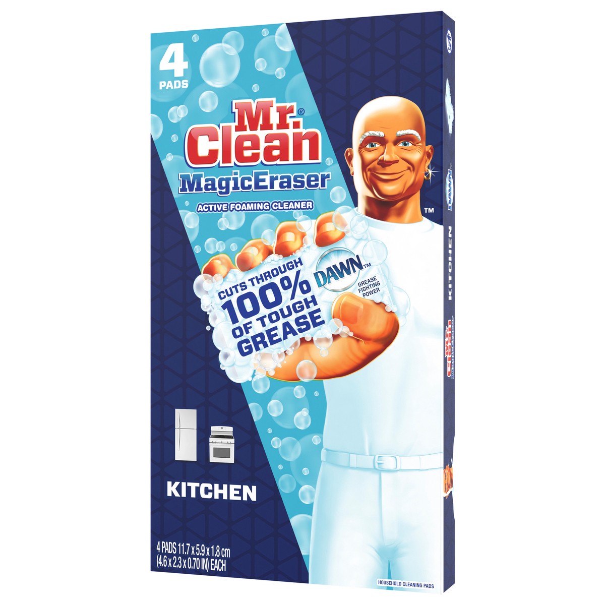 slide 5 of 10, Mr. Clean Magic Eraser Kitchen with Dawn, Cleaning Pads with Durafoam, 4 count, 4 ct