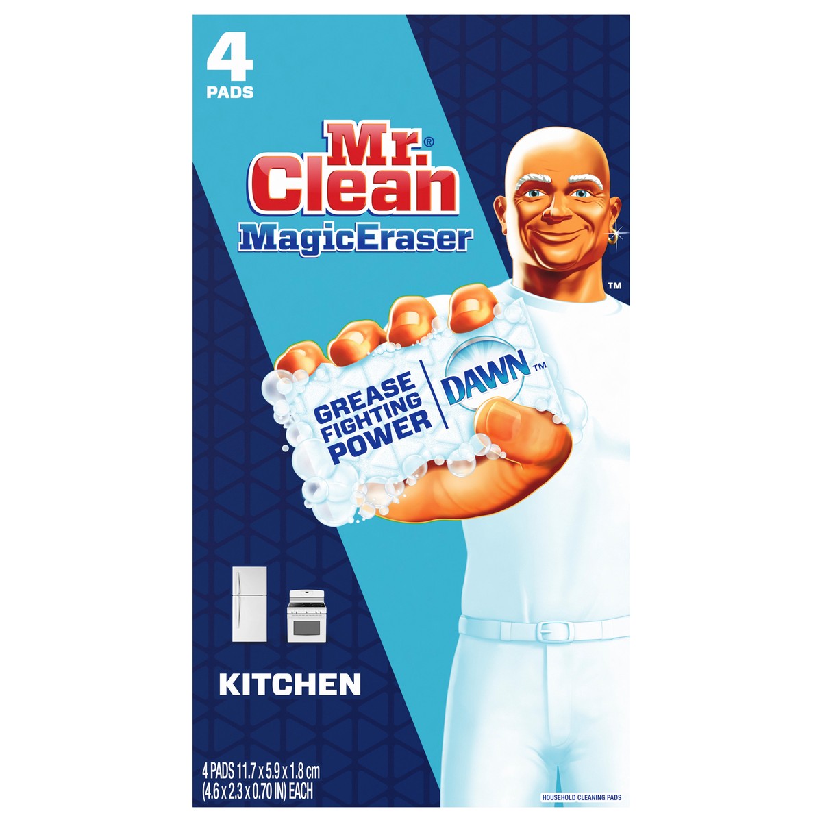 slide 7 of 10, Mr. Clean Magic Eraser Kitchen with Dawn, Cleaning Pads with Durafoam, 4 count, 4 ct