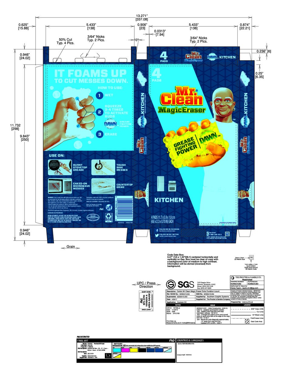 slide 8 of 10, Mr. Clean Magic Eraser Kitchen with Dawn, Cleaning Pads with Durafoam, 4 count, 4 ct