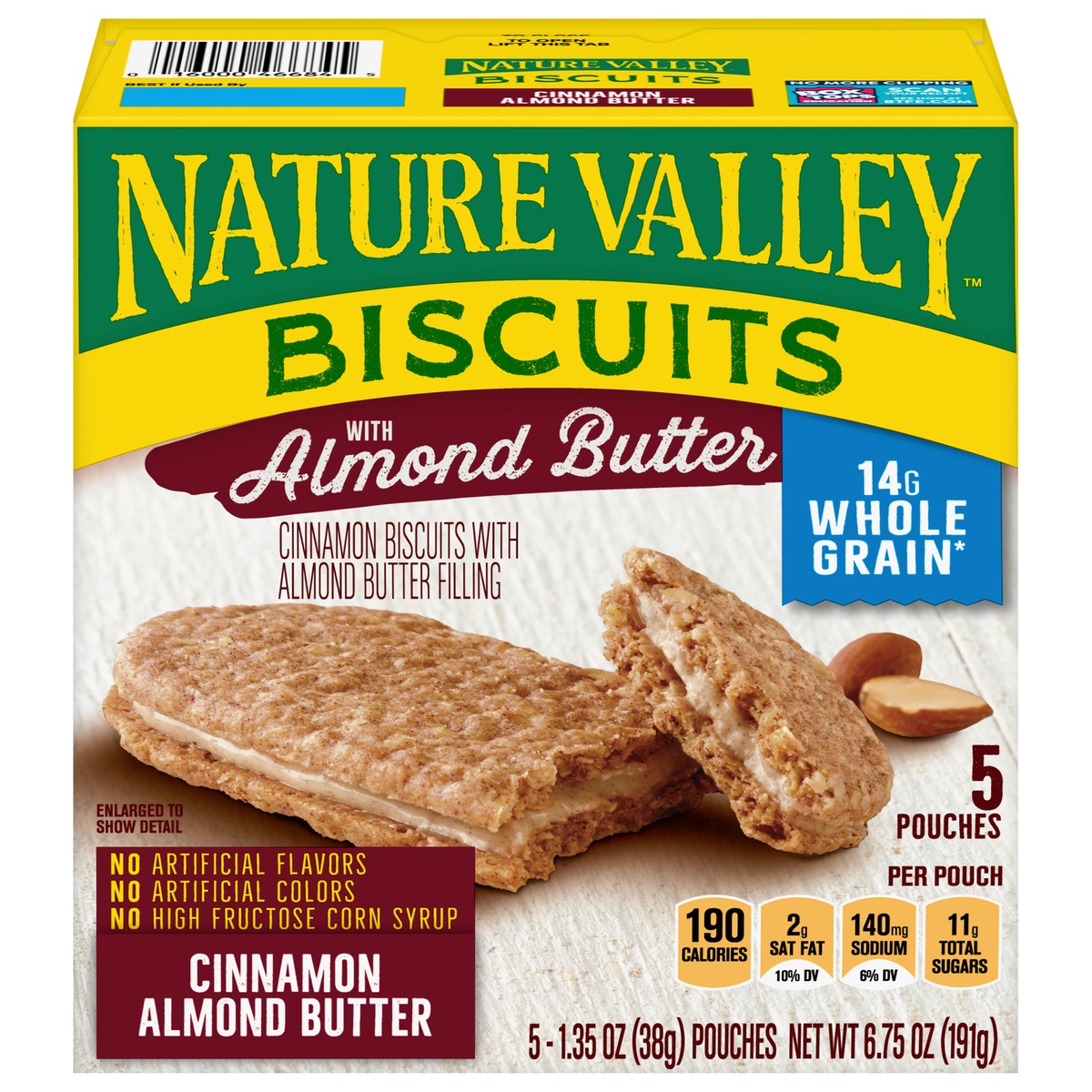 slide 1 of 1, Nature Valley Biscuits, Almond Butter, 5 ct, 6.75 oz, 6.75 oz