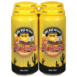 La Quinta Brewing Co. Mexican Lager Beer - 4 x 1 pt Cans