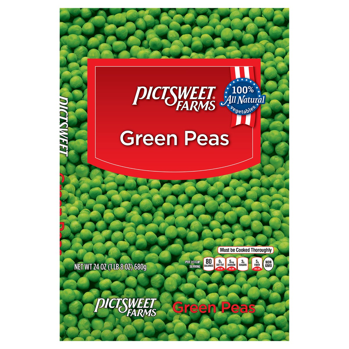 slide 1 of 3, PictSweet Green Peas, 24 oz