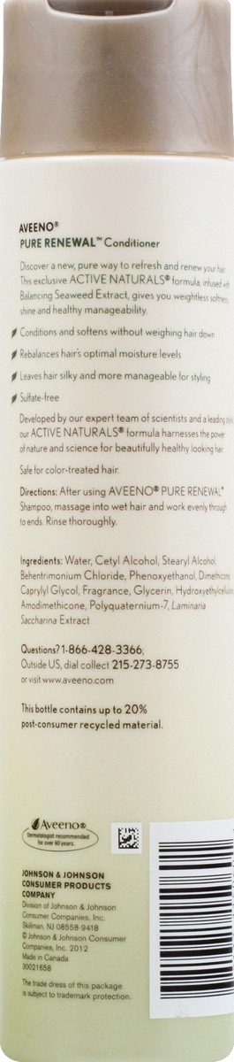 slide 6 of 7, AVEENO PURE RENEWAL Conditioner, 10.5 Fl. Oz, 10.50 fl oz