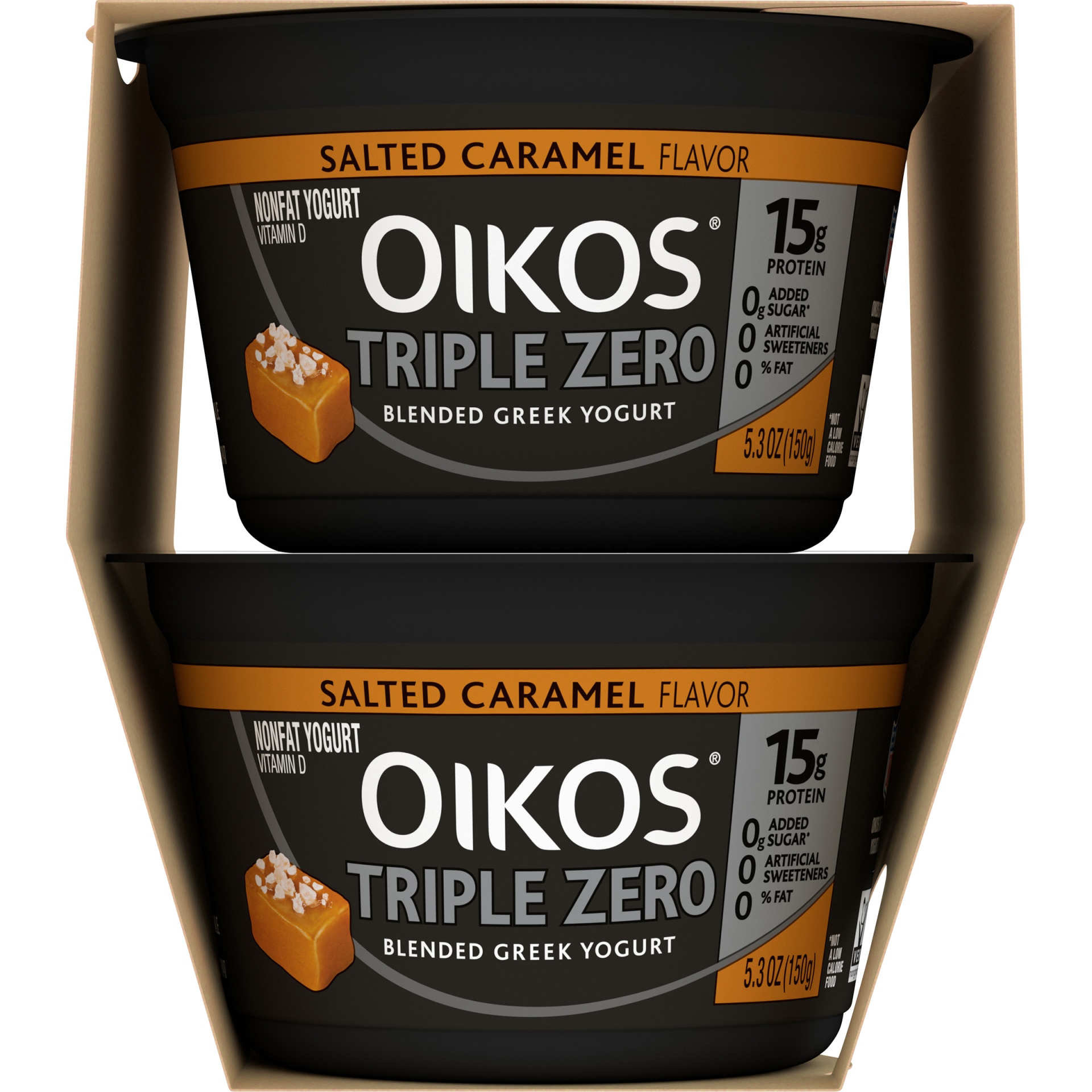 slide 3 of 4, Dannon Oikos Salted Caramel Flavored Blended Greek Yogurt, 4 ct; 5.3 oz