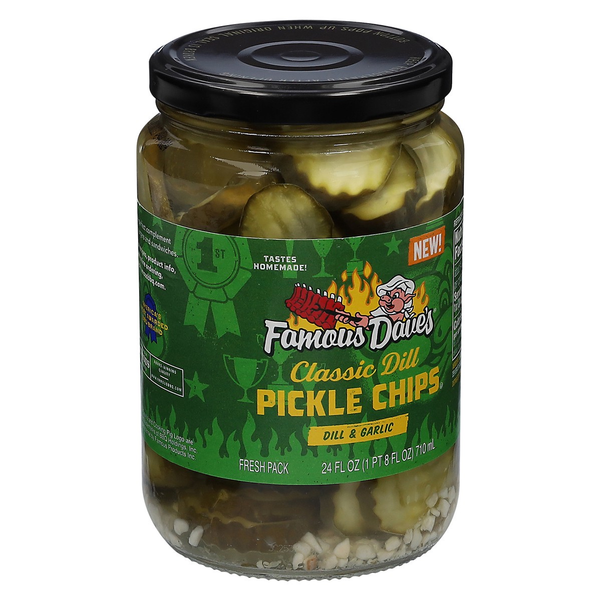 slide 4 of 11, Famous Dave's Classic Dill Pickle Chips - 24 fl oz, 24 fl oz