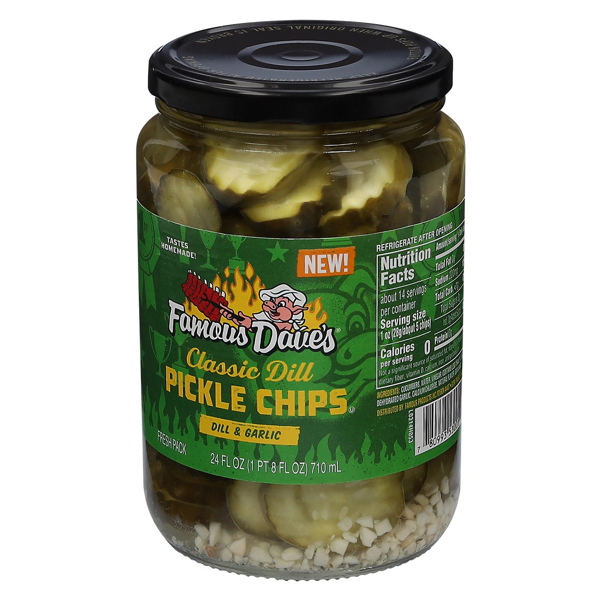 slide 9 of 11, Famous Dave's Classic Dill Pickle Chips - 24 fl oz, 24 fl oz