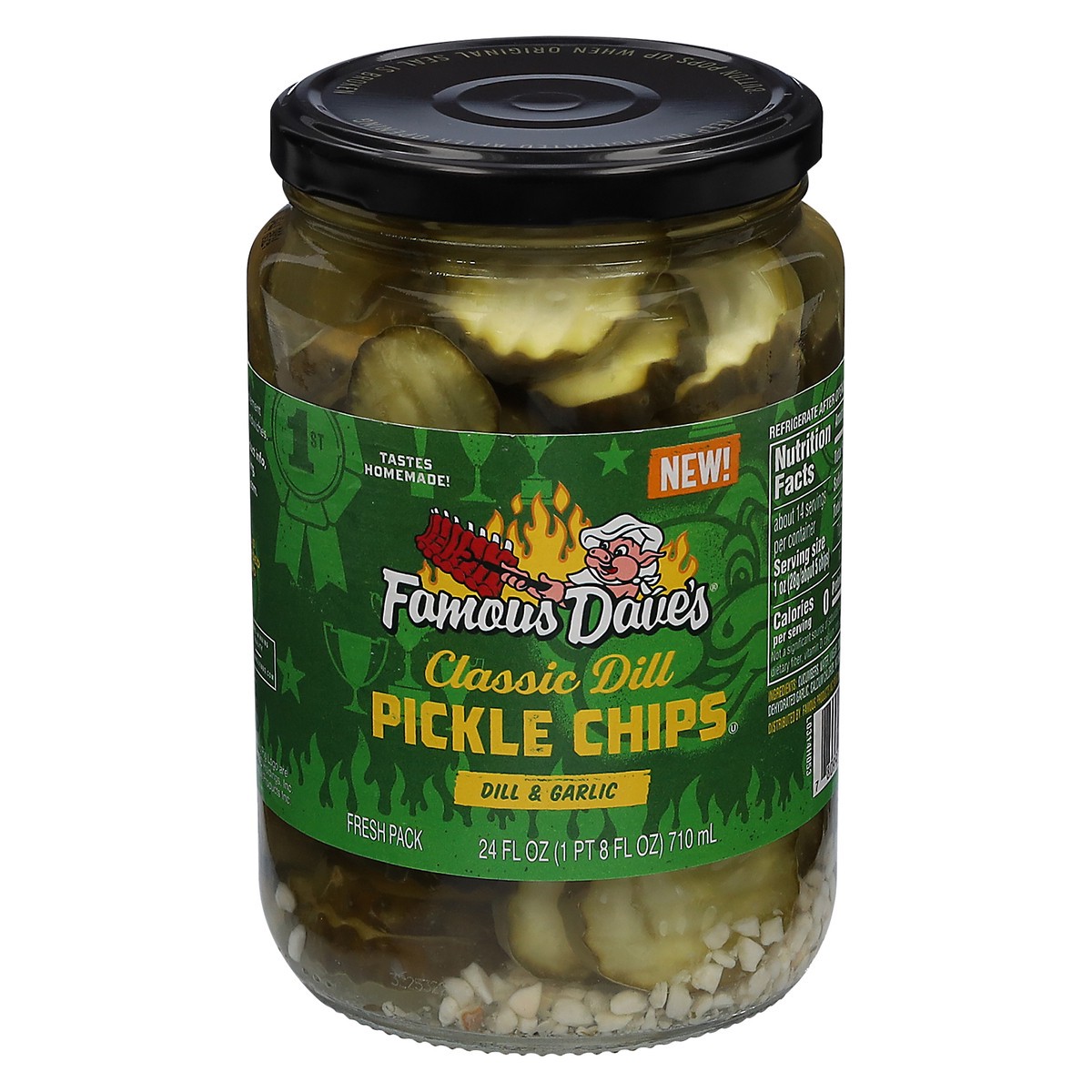 slide 7 of 11, Famous Dave's Classic Dill Pickle Chips - 24 fl oz, 24 fl oz