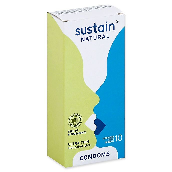 slide 1 of 1, Sustain Naturals Ultra Thin Lubricated Latex Condoms, 10 ct