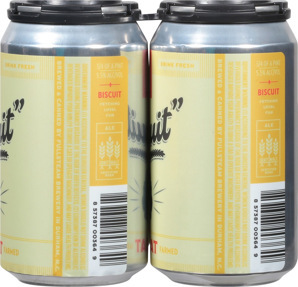 slide 7 of 10, Fullsteam Brewery Southern Farmed Wheat Biscuit Beer 6 - 0.75 pt Cans, 6 ct; 12 oz