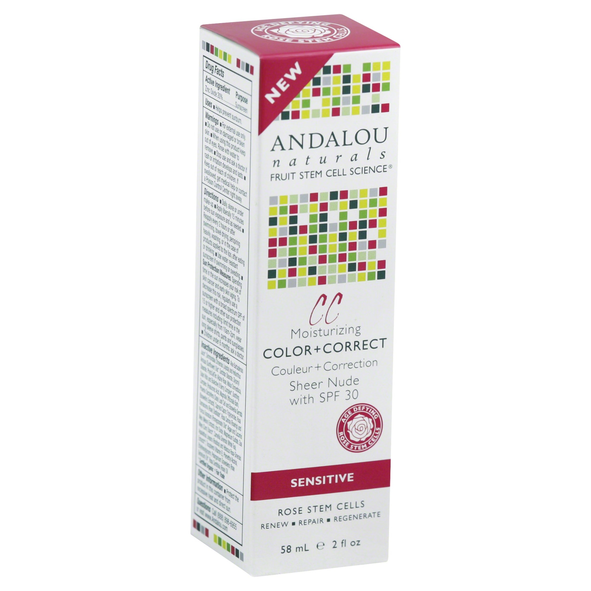 slide 1 of 1, Andalou Naturals Andalou 1000 Roses CC Cream Color Nude, 2 oz