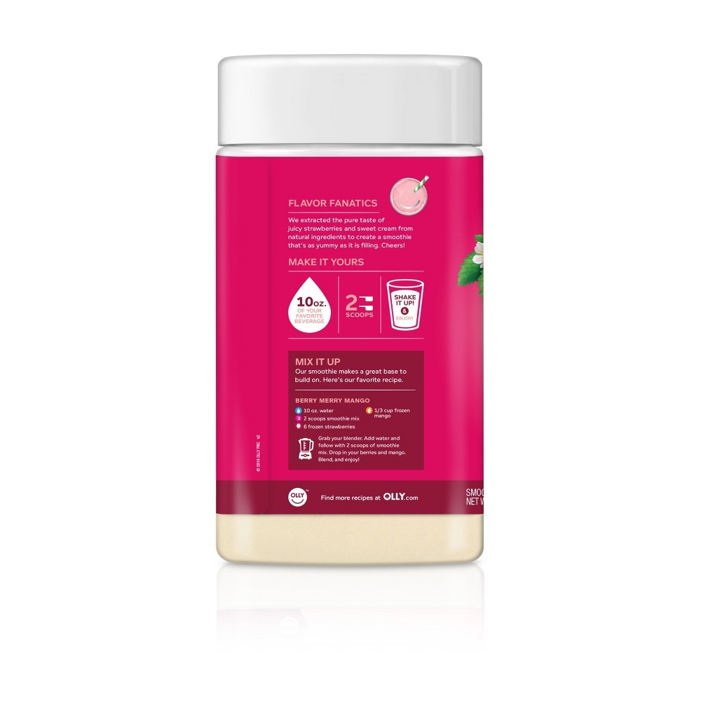 slide 3 of 4, Olly Probiotic Smoothie Protein Powder Creamy Strawberry, 23.6 oz