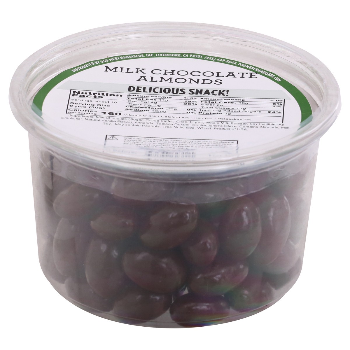 slide 7 of 13, DSD Merchandisers Milk Chocolate Almonds - 11 oz, per lb