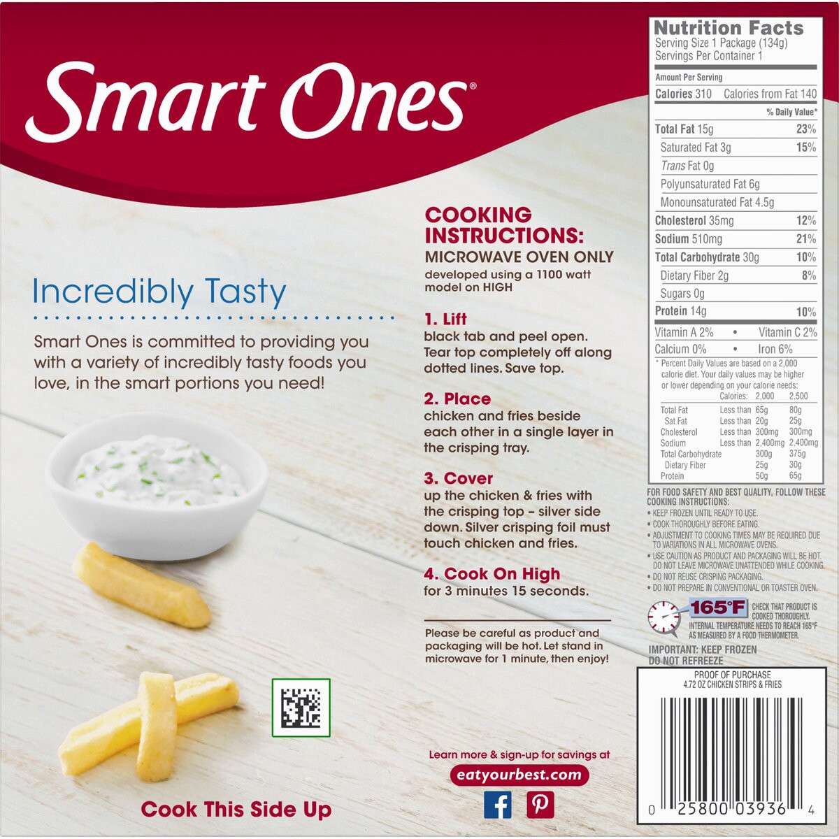 slide 8 of 8, Smart Ones Smart Creations Chicken Strips & Fries 4.72 oz Box, 4.72 oz