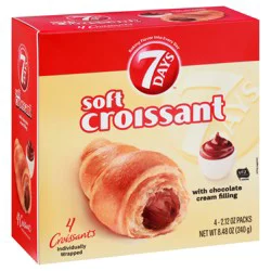 7DAYS Soft Croissant with Chocolate Cream Filling 4 - 2.12 oz Packs