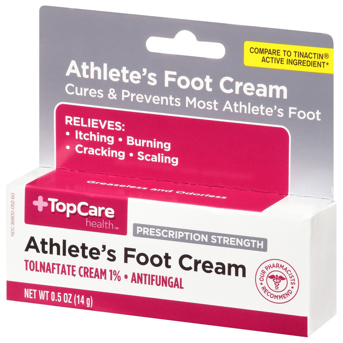 slide 3 of 10, TopCare Prescription Strength Athlete's Foot Cream, Tolnaftate 1% Antifungal, 0.5 oz