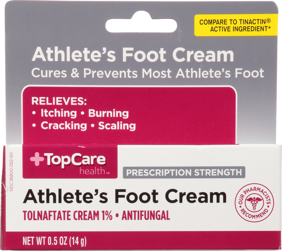 slide 8 of 10, TopCare Prescription Strength Athlete's Foot Cream, Tolnaftate 1% Antifungal, 0.5 oz