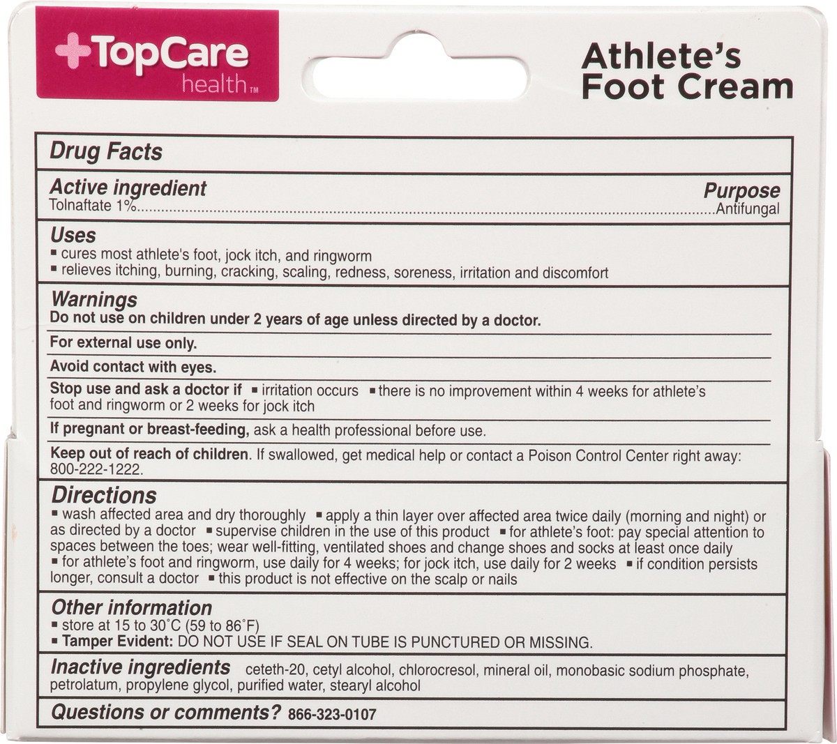 slide 9 of 10, TopCare Prescription Strength Athlete's Foot Cream, Tolnaftate 1% Antifungal, 0.5 oz