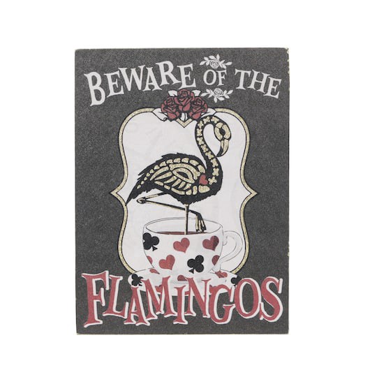 slide 1 of 2, 8" Beware Flamingos Tabletop Decor By Ashland, 8 in