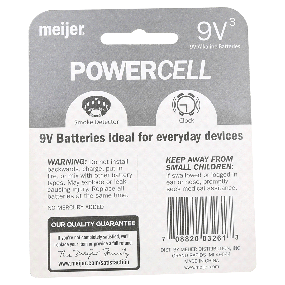 slide 2 of 2, Meijer Powercell Battery 9V, 3 ct