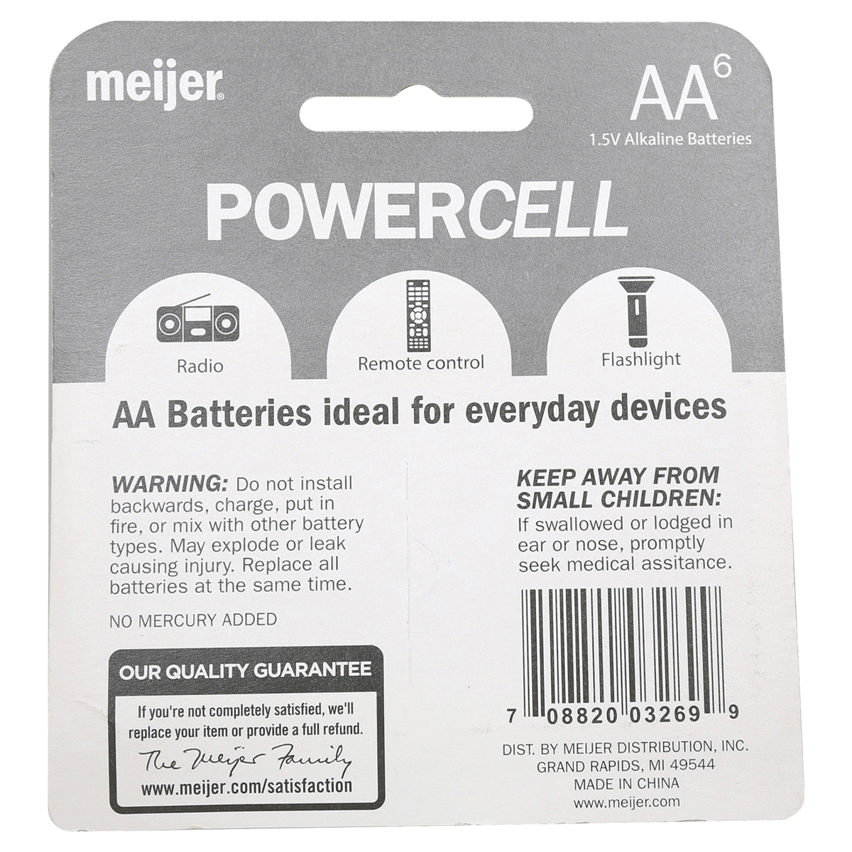 slide 2 of 2, Meijer Powercell Battery AA, 6 ct