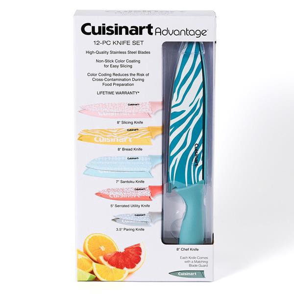 slide 1 of 1, Cuisinart 12Pc Animal Print Color Knife Set With Blade Guards, 1 ct