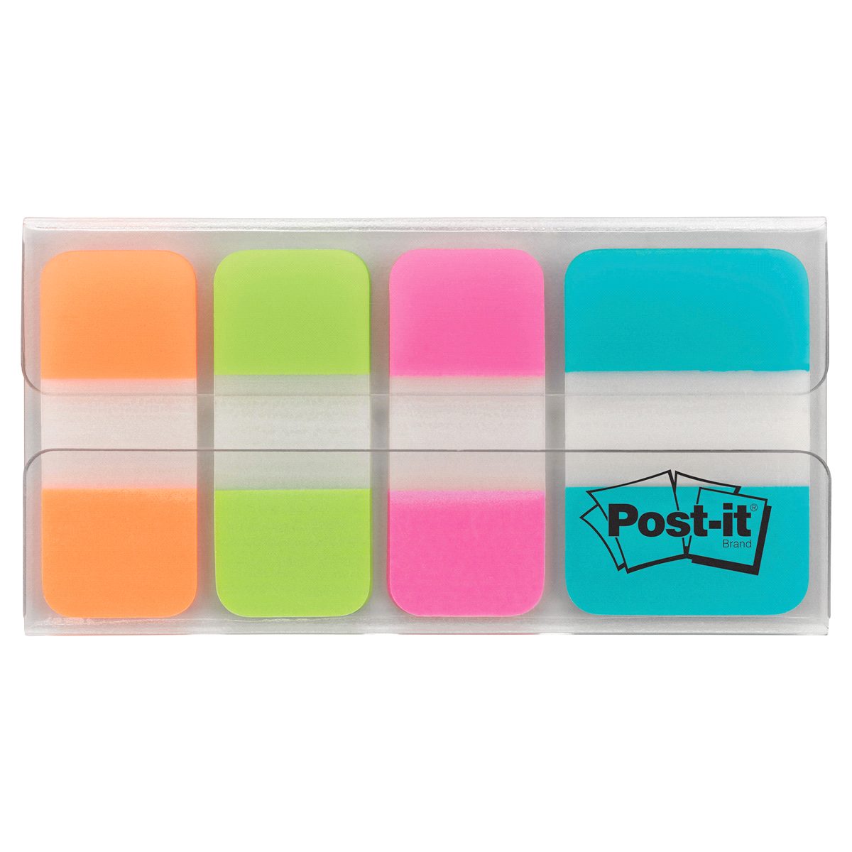 slide 2 of 2, Post-it Tabs - Orange, Lime, Pink & Aqua, 40 ct; 1 in