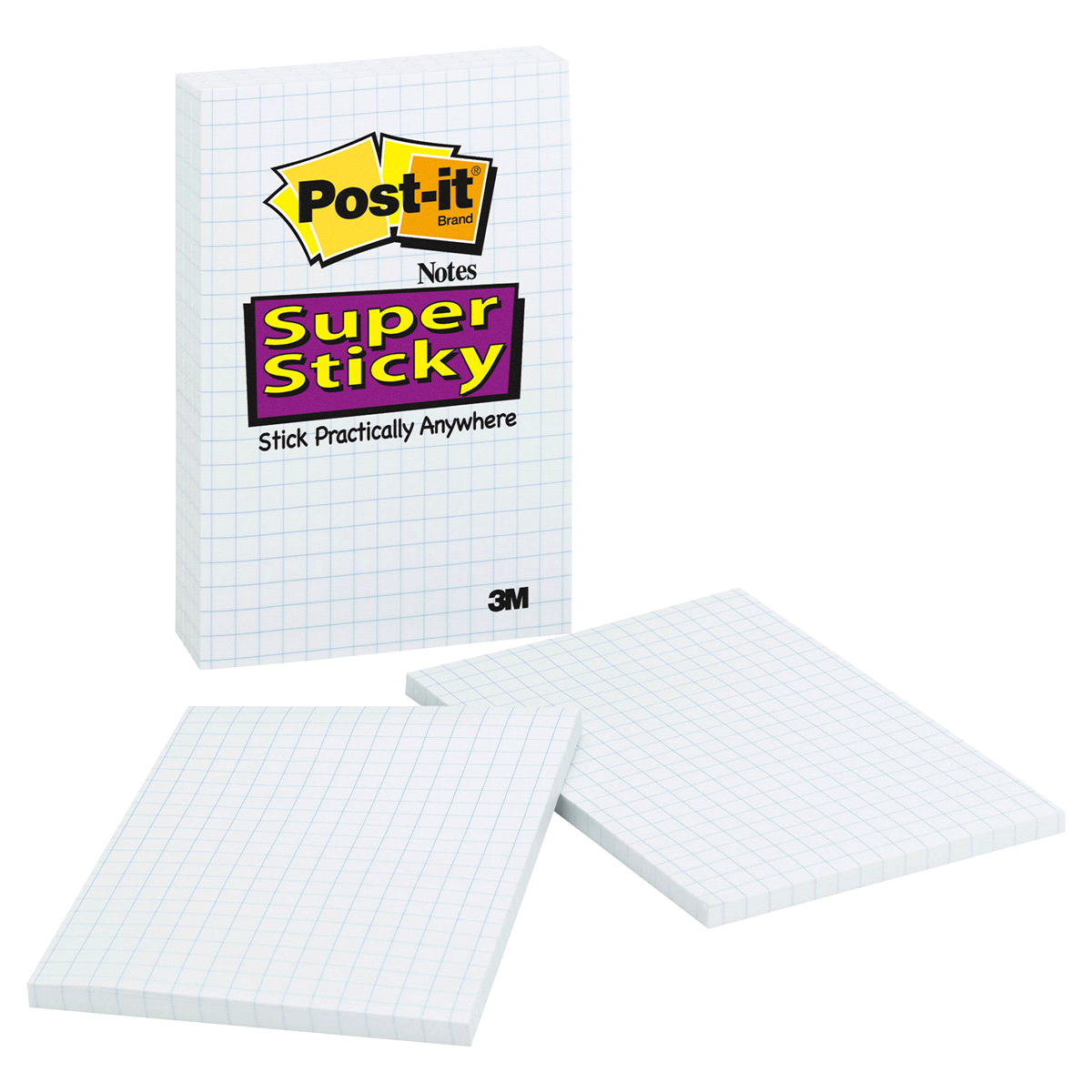 slide 2 of 4, Post-it Graph Paper Notes - White/Blue, 2 ct; 4 in x 6 in