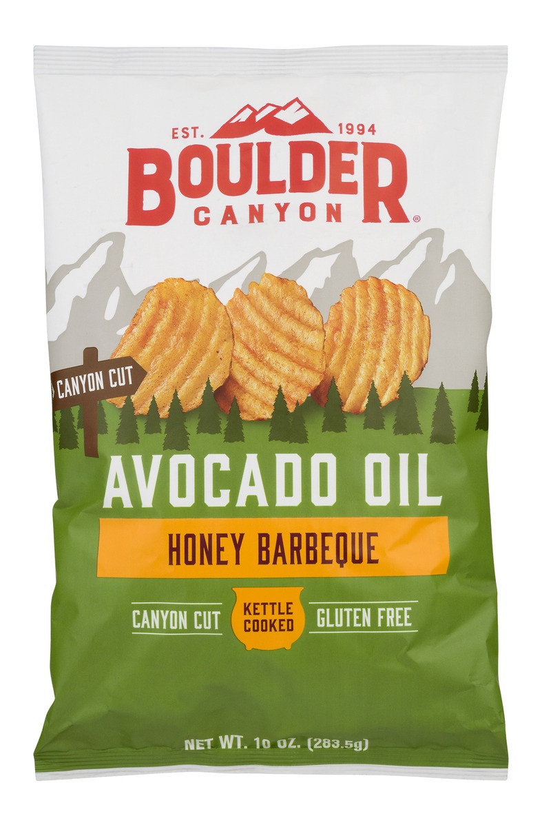 slide 1 of 11, Boulder Canyon Avocado Honey BBQ Wavy Chips, 10 oz