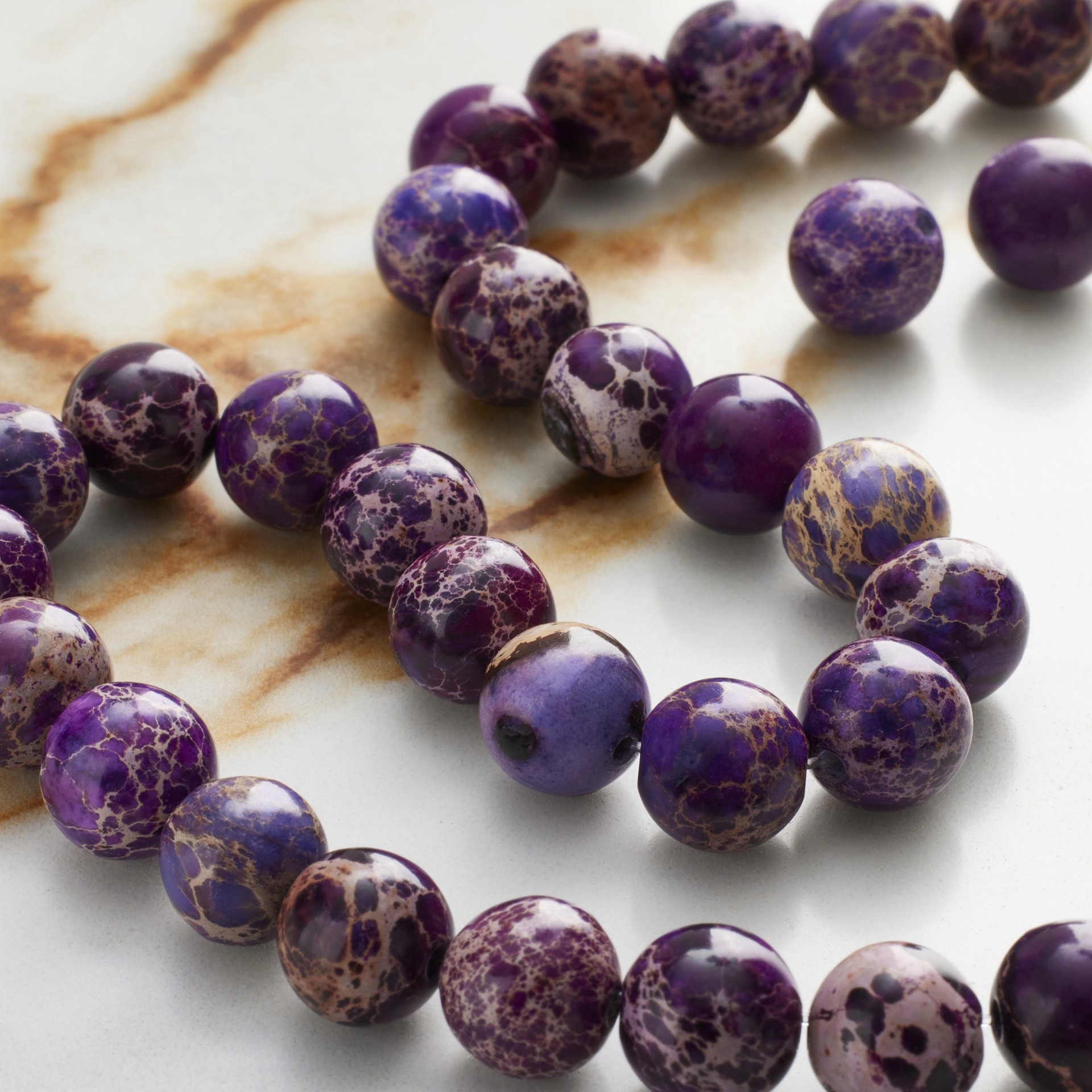 slide 2 of 3, Purple Crackled Jasper Round Beads, 8mm By Bead Landing, 8mm