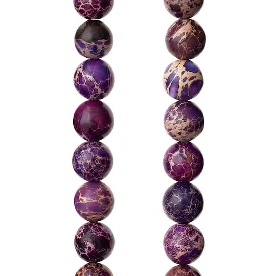 slide 1 of 3, Purple Crackled Jasper Round Beads, 8mm By Bead Landing, 8mm