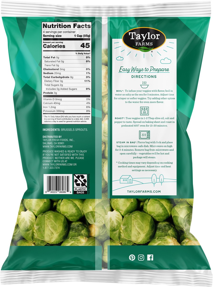 slide 2 of 6, Taylor Farms Brussels Sprouts, 12 oz