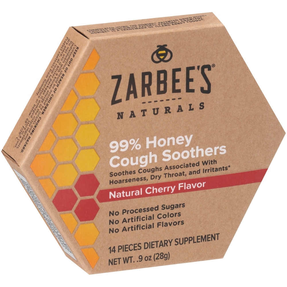 slide 2 of 6, Zarbee's Naturals 99% Honey Cough Soothers Dietary Supplement, 14 ct