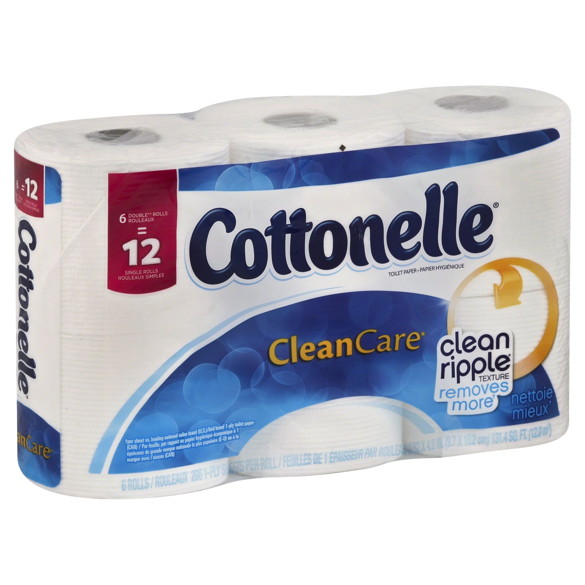 slide 1 of 6, Cottonelle White 6 Double Roll Bath Tissue, 6 ct