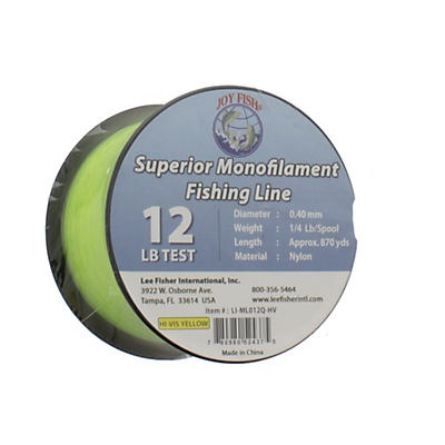 slide 1 of 1, Joy Fish Superior Monofilament Fishing Line, Hi-Vis Yellow 12lb 870yds, 1 ct