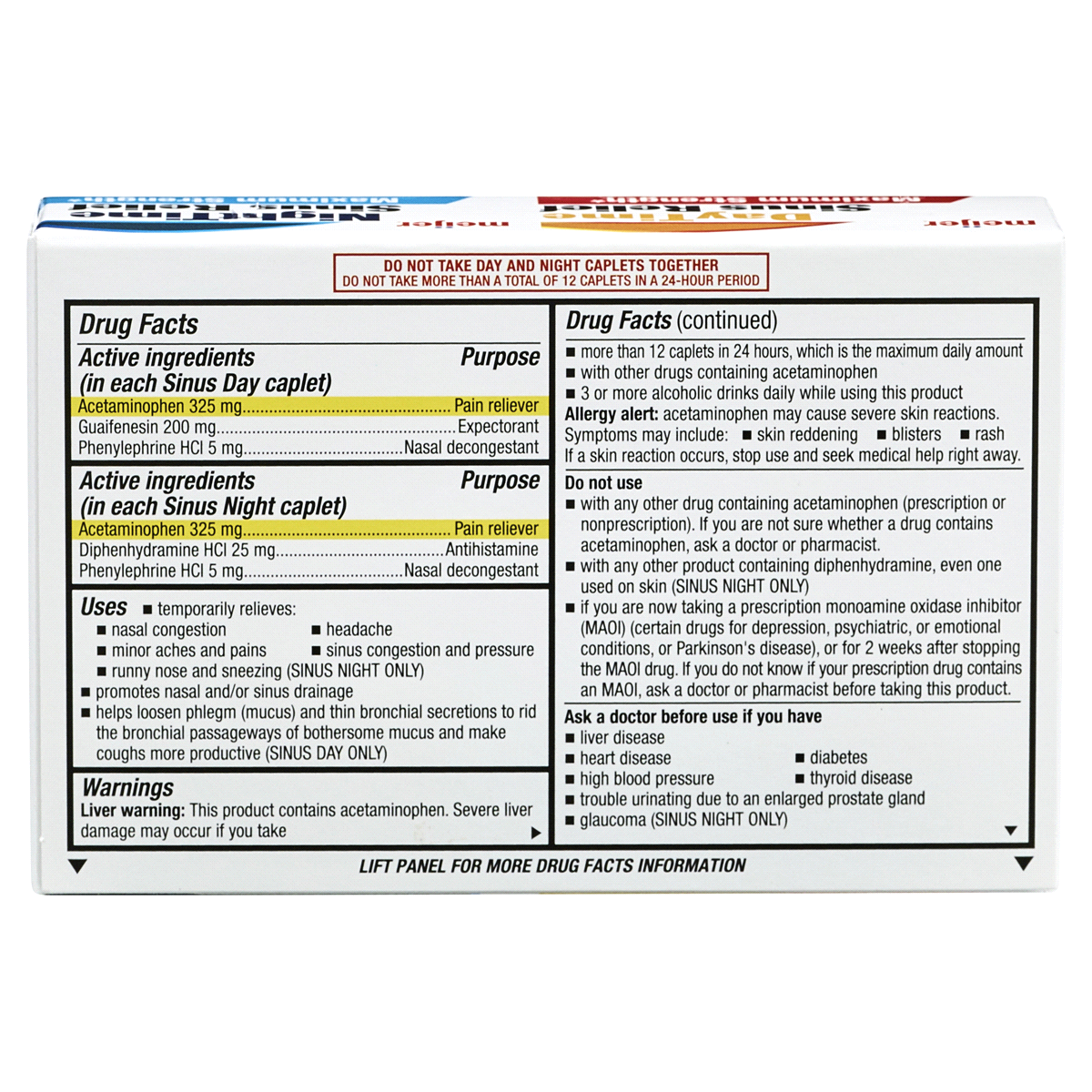 slide 2 of 3, Meijer Mucus Relief Sinus Day & Night Caplets, 20 ct