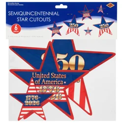 Beistle Patriotic Semiquincentennial Star Cutouts