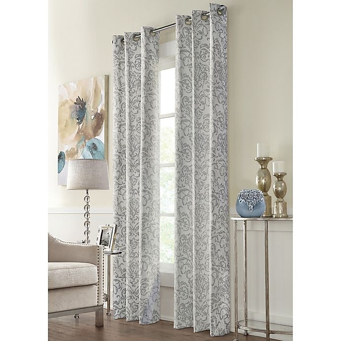 slide 1 of 2, Commonwealth Home Fashions Conrad Grommet Window Curtain Panel - Grey, 108 in