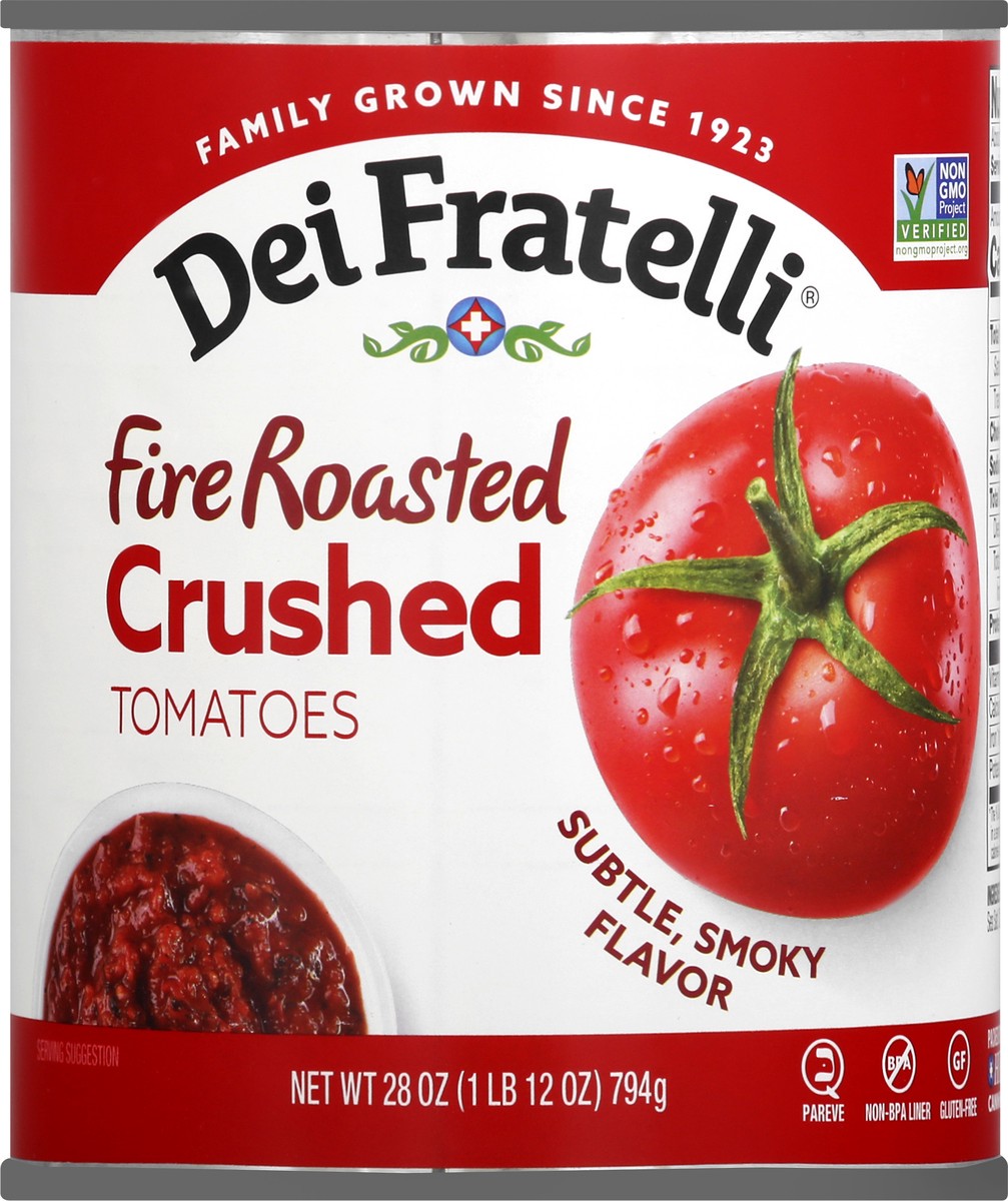 slide 8 of 9, Dei Fratelli Fire Roasted Crushed Tomato Sauce, 28 oz