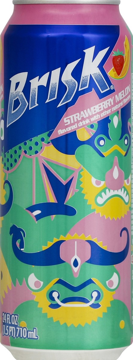 slide 4 of 4, Brisk Strawberry Melon Drink 24 Fluid Ounce Can, 24 oz