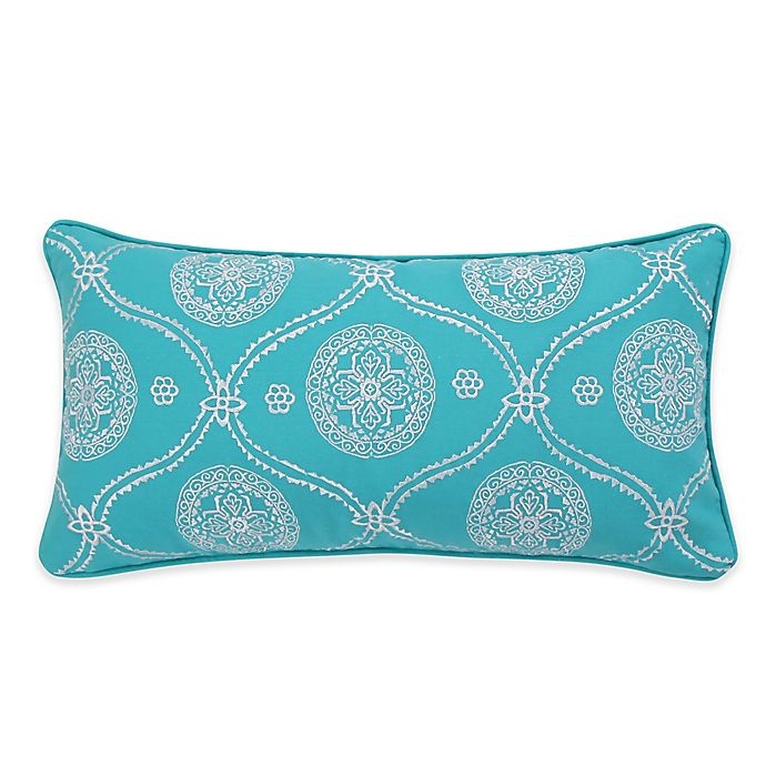 slide 1 of 1, Levtex Home Madalyn Embroidered Oblong Throw Pillow - Teal, 1 ct