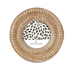 ROOM & RETREAT Room and Retreat Tabletop Round Carved Natural Frame 4X4