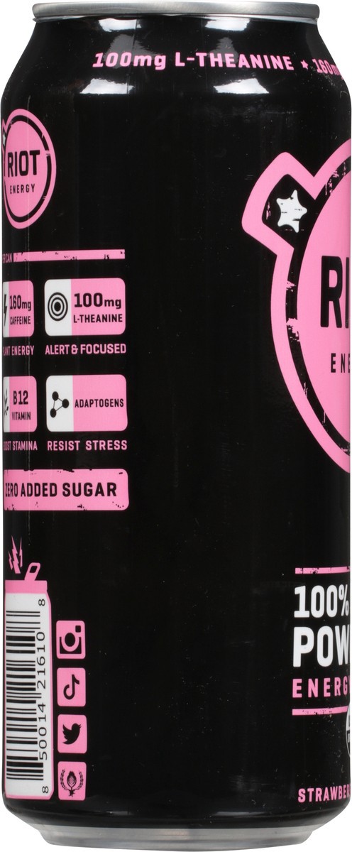 slide 3 of 13, Riot Energy Organic Strawberry Lemonade Energy Drink- 16 fl oz, 16 fl oz