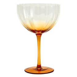 Scalloped Coupe Glass, Amber, 17 oz