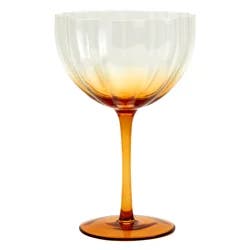 Scalloped Coupe Glass, Amber, 17 oz